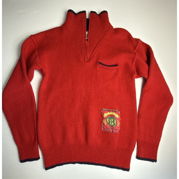 B-D Baggies Sweaters - 1980s B-D‎ BAGGIES 100% WOOL Red Large PULLOVER SWEATER Made In Hongkong Women